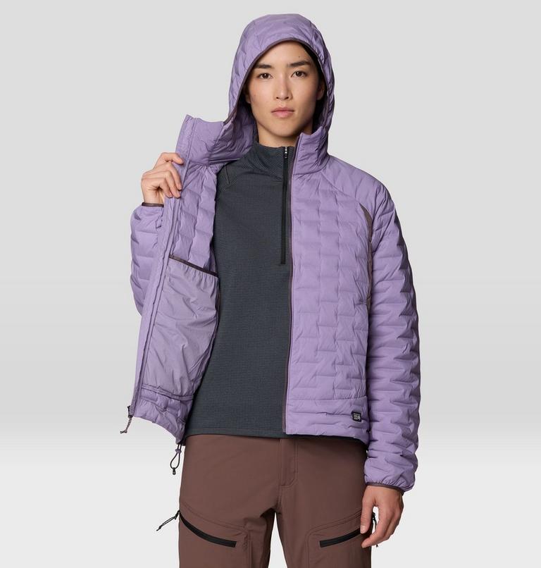 Women's StretchDown Light Hooded Jacket, Color: Violet Stone, Purple Sage, image 7