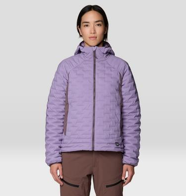 Women's StretchDown Light Hooded Jacket, Color: Violet Stone, Purple Sage, image 7