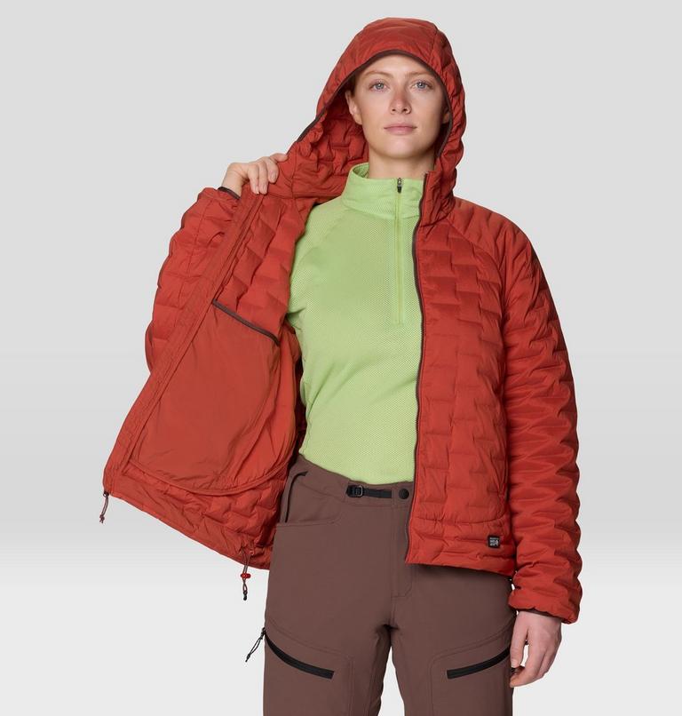 Women's StretchDown Light Hooded Jacket, Color: Mars Red, image 7