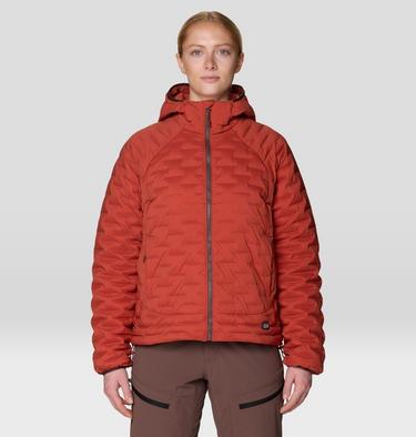 Women's StretchDown Light Hooded Jacket, Color: Mars Red, image 9