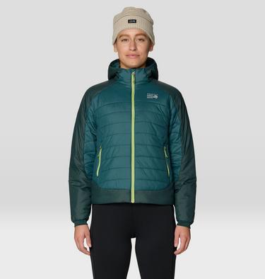 Women's Free Element Hooded Jacket, Color: Aqua Green, Verve, image 1