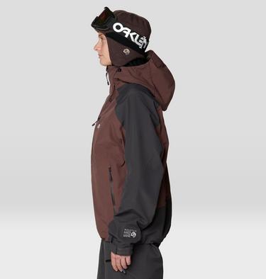 Women's Warp Factor 3L Hooded Jacket, Color: Carob, Shark, image 4