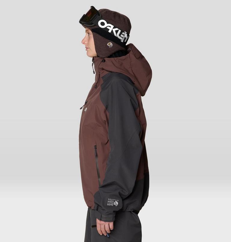 Women's Warp Factor 3L Hooded Jacket, Color: Carob, Shark, image 4