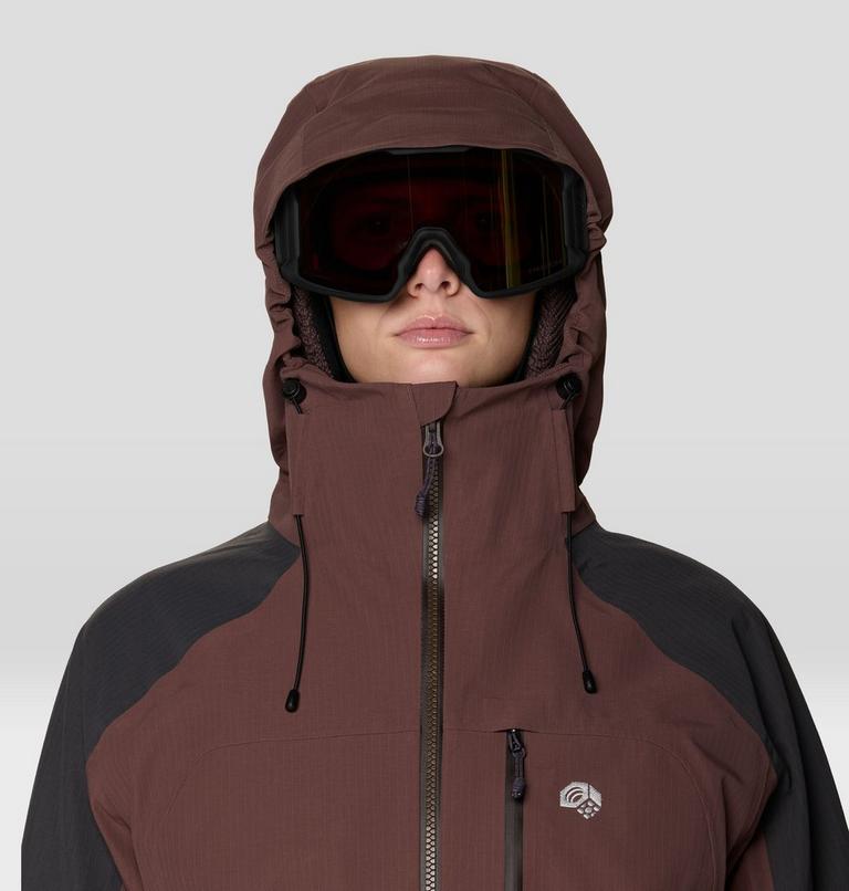 Women's Warp Factor 3L Hooded Jacket, Color: Carob, Shark, image 6