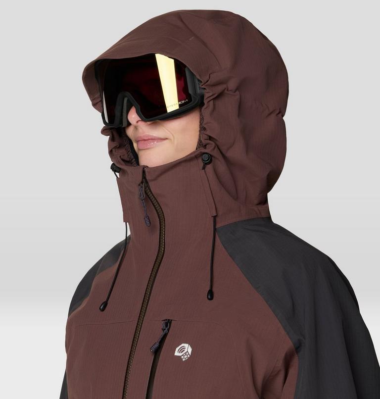 Women's Warp Factor 3L Hooded Jacket, Color: Carob, Shark, image 7