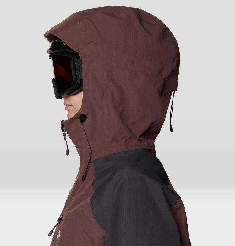 Women's Warp Factor 3L Hooded Jacket, Color: Carob, Shark, image 8