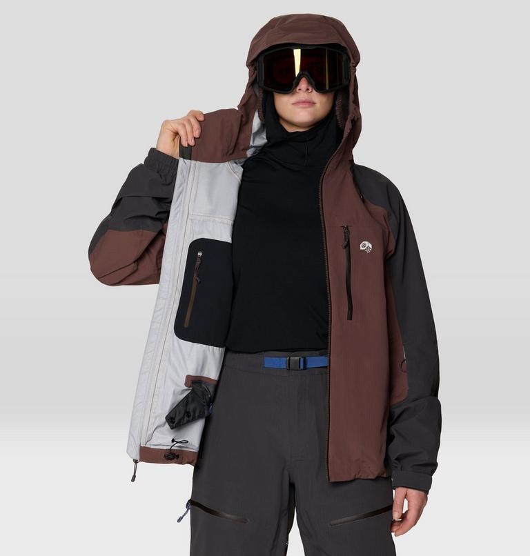 Women's Warp Factor 3L Hooded Jacket, Color: Carob, Shark, image 10