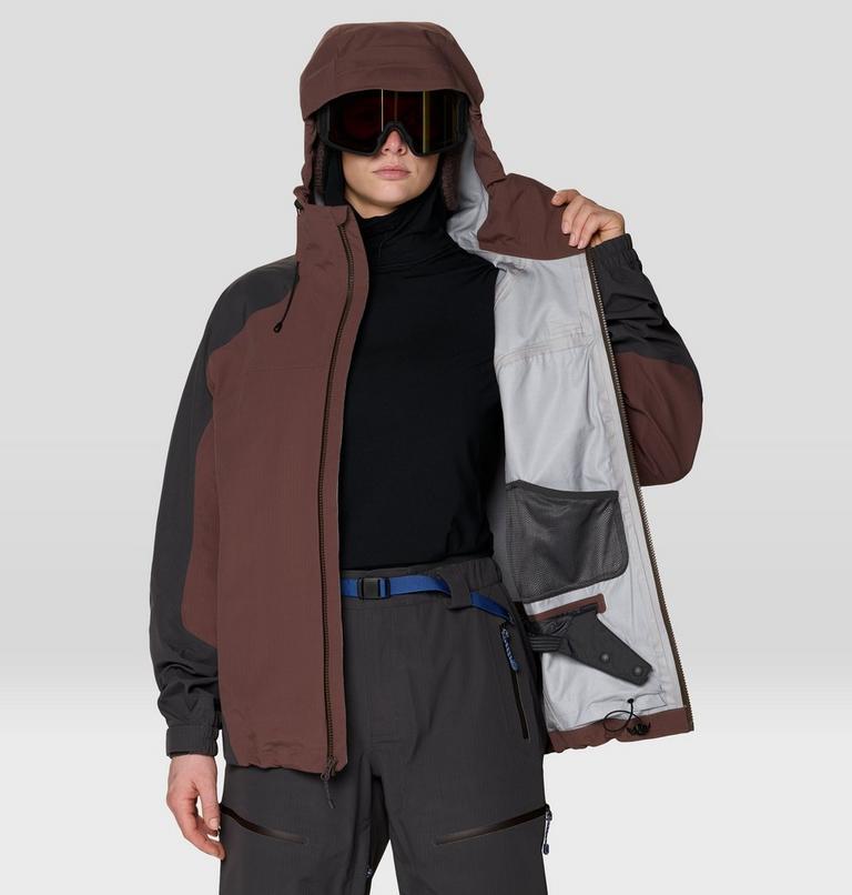 Women's Warp Factor 3L Hooded Jacket, Color: Carob, Shark, image 11