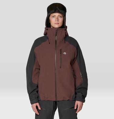 Women's Warp Factor 3L Hooded Jacket, Color: Carob, Shark, image 1