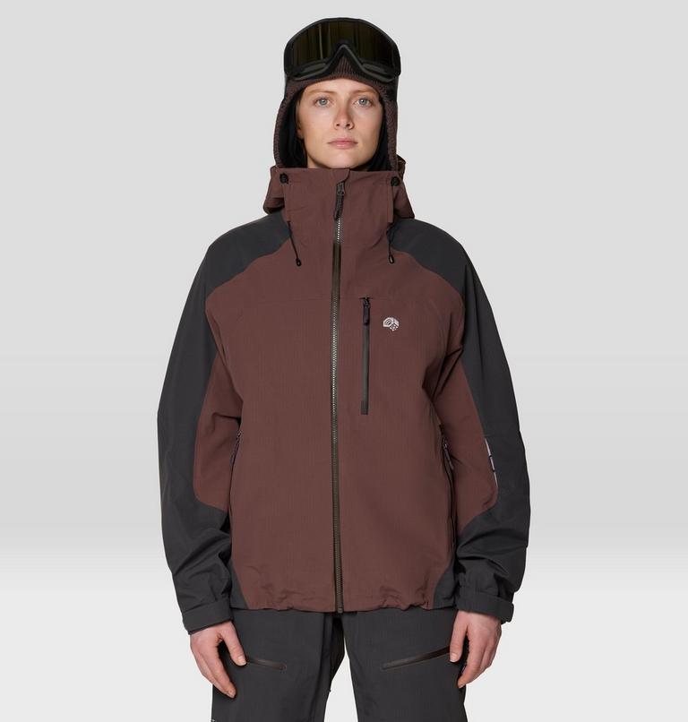 Women's Warp Factor 3L Hooded Jacket, Color: Carob, Shark, image 1