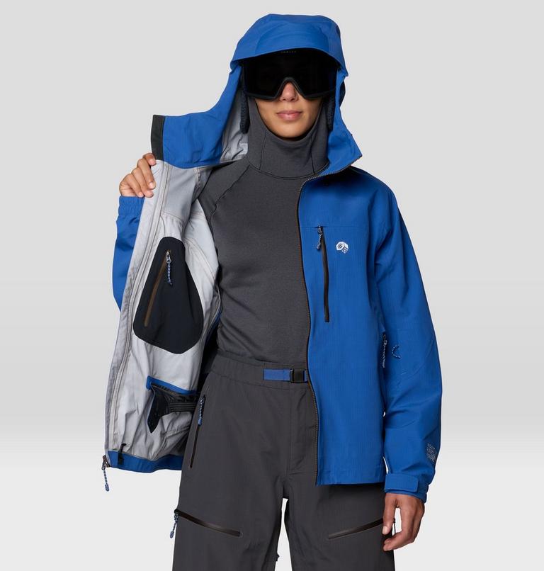 Women's Warp Factor 3L Hooded Jacket, Color: Berry Blue, image 11