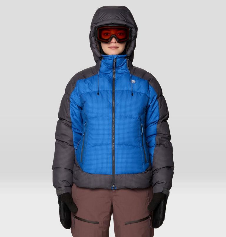 Women's Flow Factor Down Jacket, Color: Berry Blue, Shark, image 6