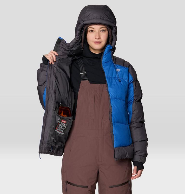 Women's Flow Factor Down Jacket, Color: Berry Blue, Shark, image 12