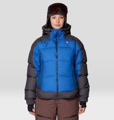 Women's Flow Factor Down Jacket, Color: Berry Blue, Shark, image 5