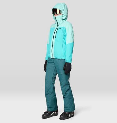 Women's Firefall Insulated Bib, Color: Aqua Green, image 10