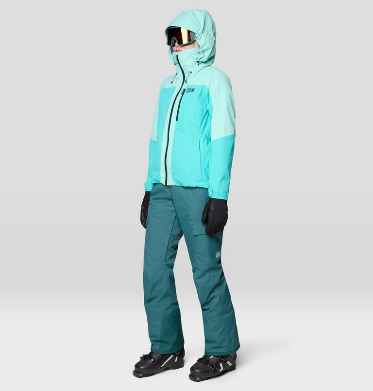 Women's Firefall Insulated Bib, Color: Aqua Green, image 2