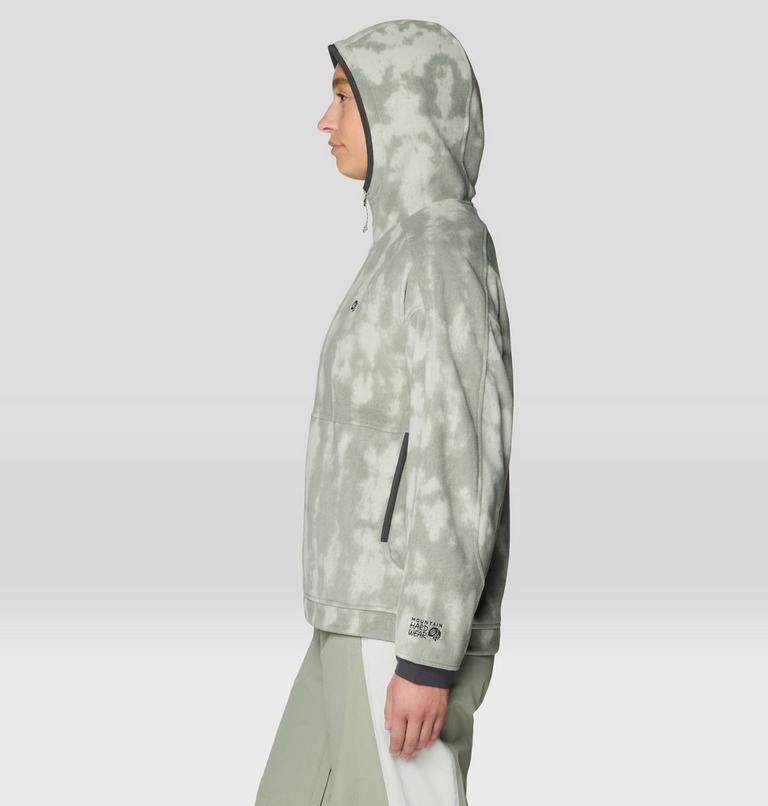 Women's Apr&egrave;s Pro Fleece Hoody, Color: Silt Grey Shadowdye Print, image 3