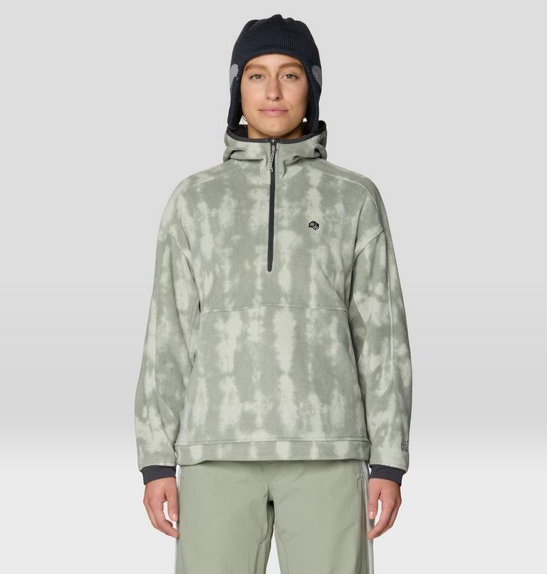 Women's Apr&egrave;s Pro Fleece Hoody, Color: Silt Grey Shadowdye Print, image 1