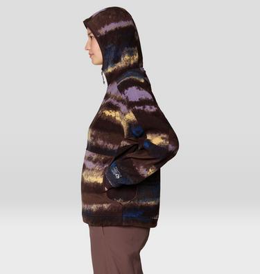 Women's Apr&egrave;s Pro Fleece Hoody, Color: Berry Blue Patchwork Print, image 3