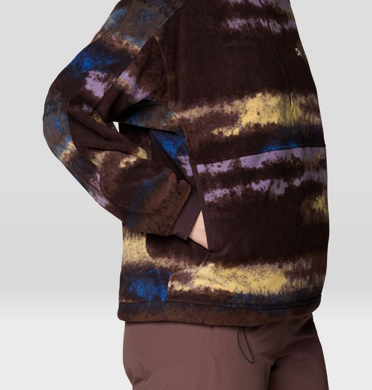 Women's Apr&egrave;s Pro Fleece Hoody, Color: Berry Blue Patchwork Print, image 5