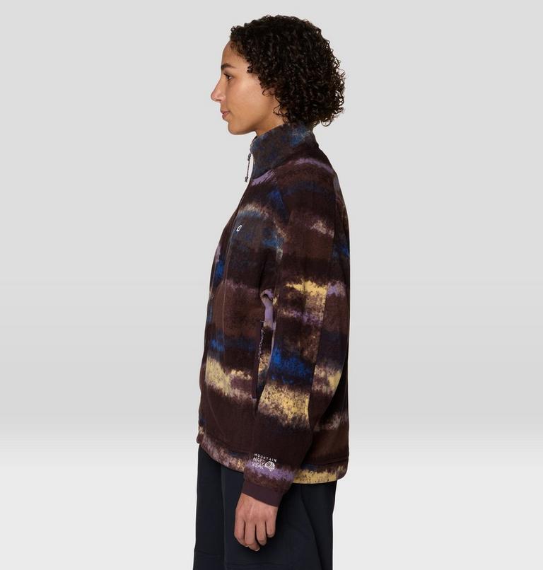 Women's Apr&egrave;s Pro Fleece Jacket, Color: Berry Blue Patchwork Print, image 3