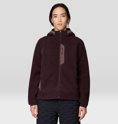Women's Deep Drift Fleece Hoody, Color: Deep Mulberry, image 1