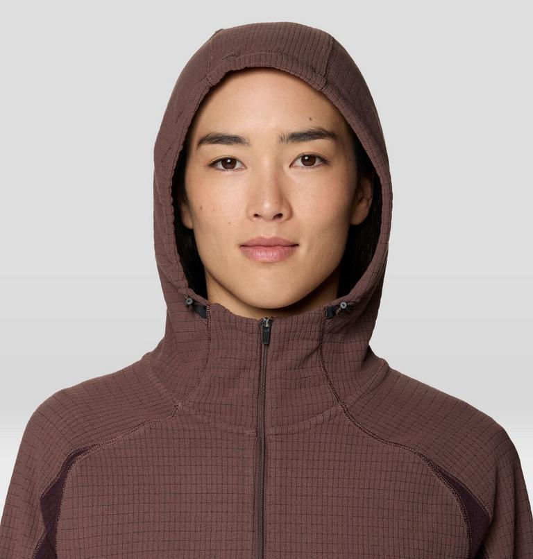 Women's Summit Grid Half Zip Hoody, Color: Carob, Deep Mulberry, image 5