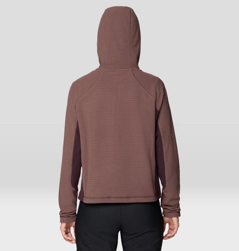 Women's Summit Grid Half Zip Hoody, Color: Carob, Deep Mulberry, image 3