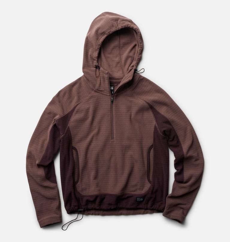 Women's Summit Grid Half Zip Hoody, Color: Carob, Deep Mulberry, image 2