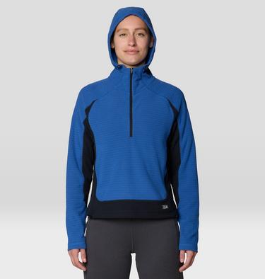 Women's Summit Grid Half Zip Hoody, Color: Berry Blue, Black, image 20
