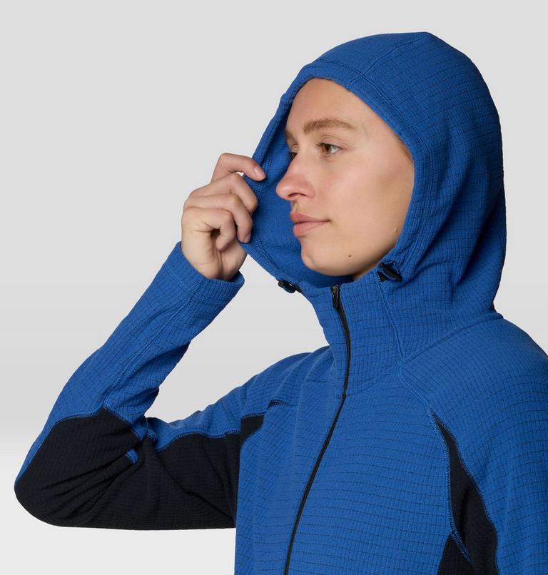 Women's Summit Grid Half Zip Hoody, Color: Berry Blue, Black, image 6