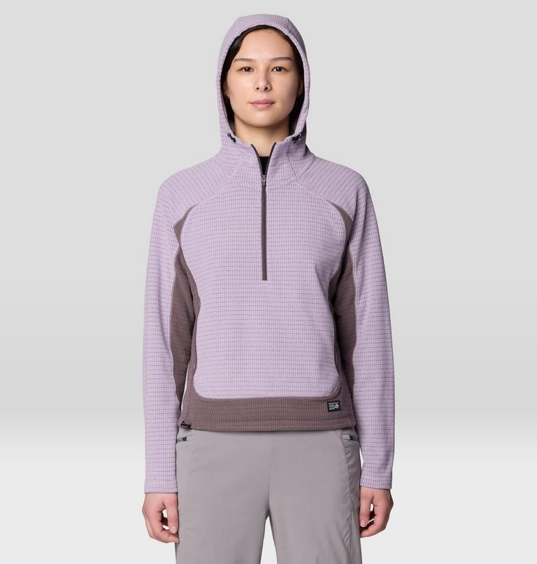 Women's Summit Grid Half Zip Hoody, Color: Atmospheric, Purple Sage, image 5