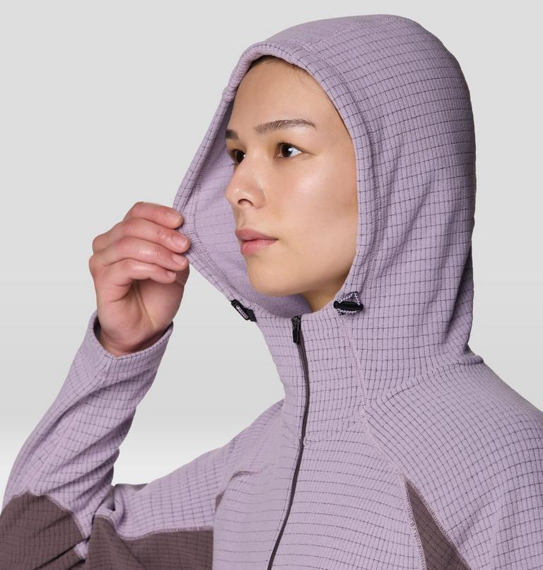 Women's Summit Grid Half Zip Hoody, Color: Atmospheric, Purple Sage, image 7
