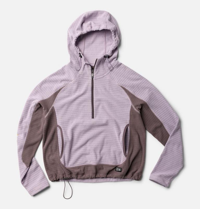 Women's Summit Grid Half Zip Hoody, Color: Atmospheric, Purple Sage, image 2