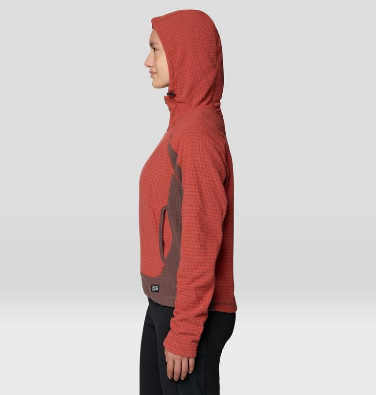 Women's Summit Grid Half Zip Hoody, Color: Mars Red, Carob, image 4