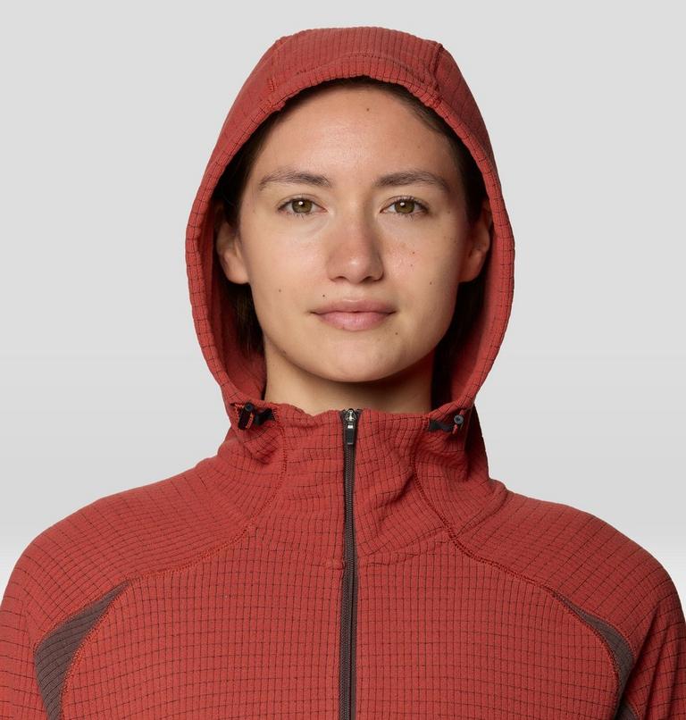 Women's Summit Grid Half Zip Hoody, Color: Mars Red, Carob, image 5