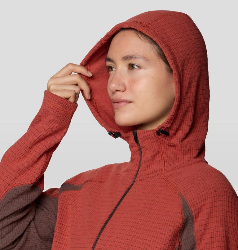 Women's Summit Grid Half Zip Hoody, Color: Mars Red, Carob, image 6