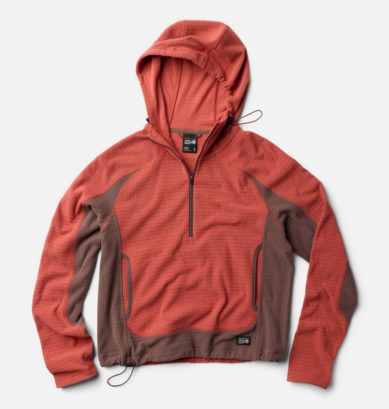 Women's Summit Grid Half Zip Hoody, Color: Mars Red, Carob, image 2