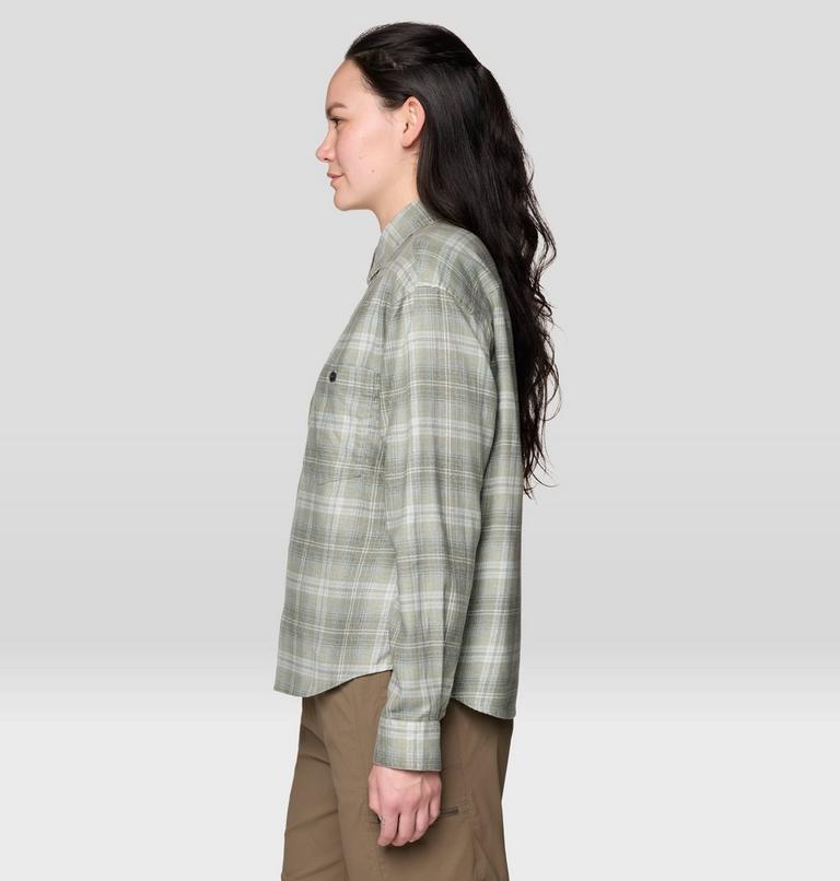 Women's A-Side Long Sleeve Shirt, Color: Silt Grey Richmond Plaid, image 3