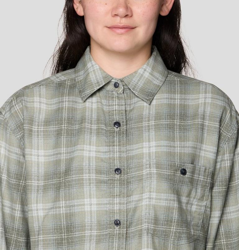 Women's A-Side Long Sleeve Shirt, Color: Silt Grey Richmond Plaid, image 4