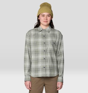 Women's A-Side Long Sleeve Shirt, Color: Silt Grey Richmond Plaid, image 9