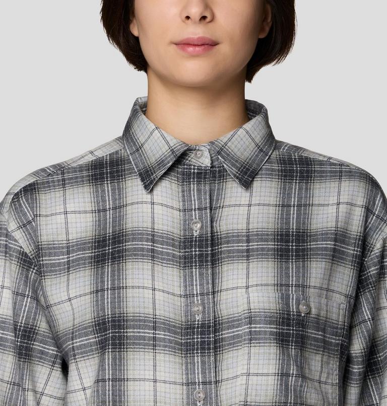 Women's A-Side Long Sleeve Shirt, Color: Grey Ice Richmond Plaid, image 4