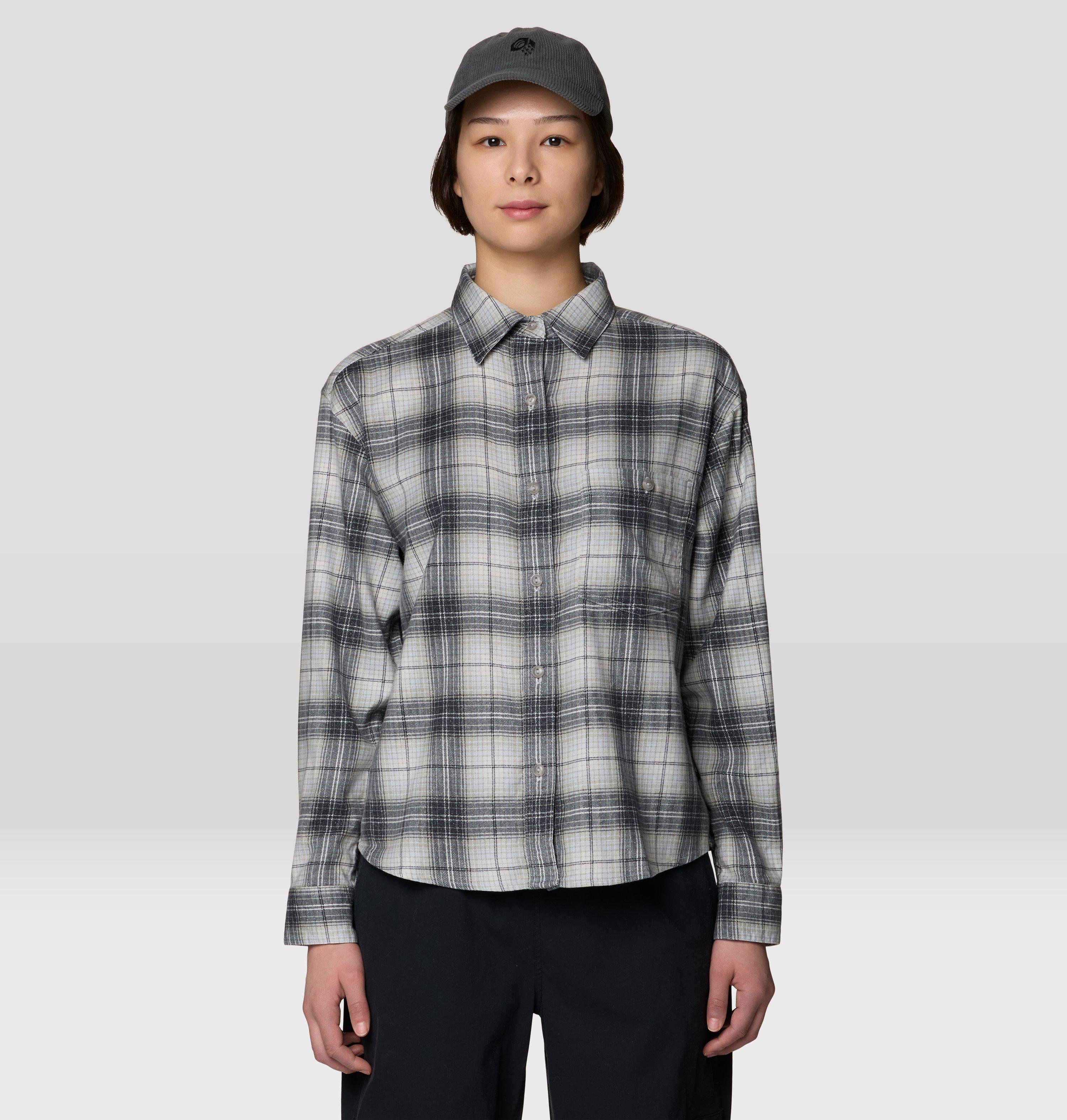 Mountain Hardwear Women's A-Side Long Sleeve Flannel - S - Grey