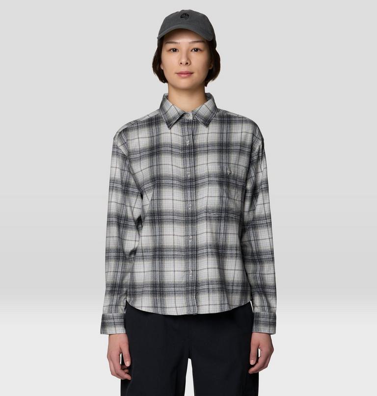 Women's A-Side Long Sleeve Shirt, Color: Grey Ice Richmond Plaid, image 1