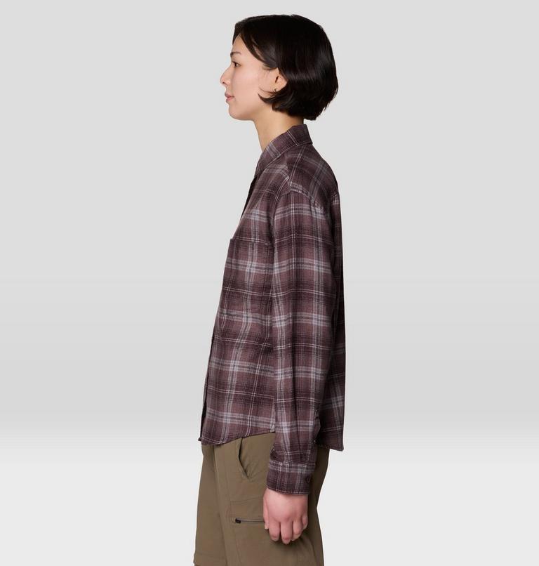 Women's A-Side Long Sleeve Shirt, Color: Carob Richmond Plaid, image 3
