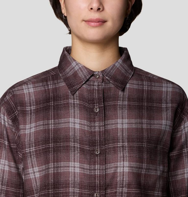Women's A-Side Long Sleeve Shirt, Color: Carob Richmond Plaid, image 4