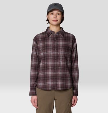 Women's A-Side Long Sleeve Shirt, Color: Carob Richmond Plaid, image 5