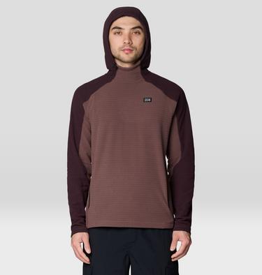 Men's Summit Grid Hoody, Color: Carob, image 4