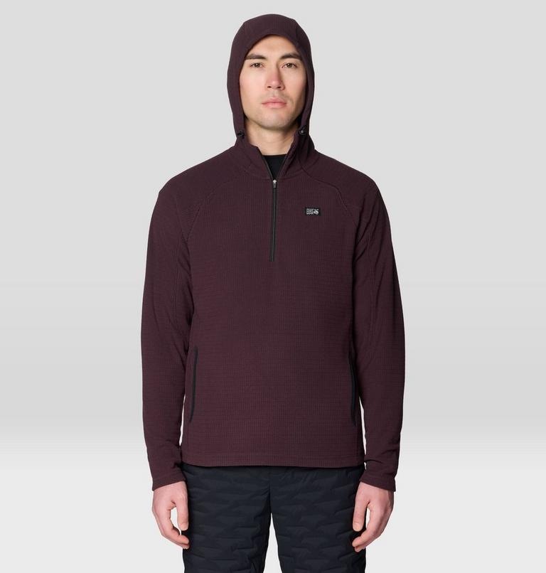 Men's Summit Grid Zip Hoody, Color: Deep Mulberry, image 5