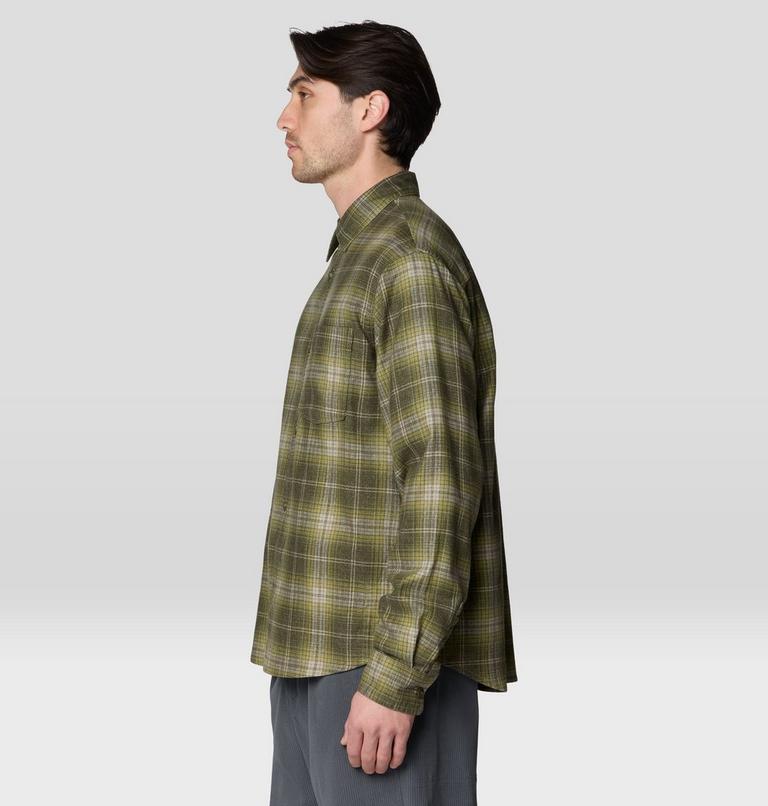 Men's A-Side Long Sleeve Shirt, Color: Forest Moss Richmond Plaid, image 3